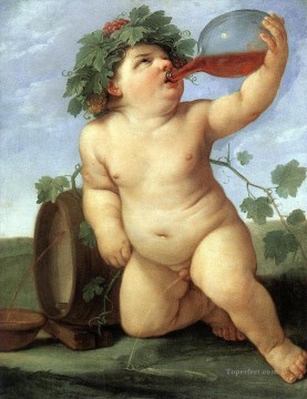  Guido Pintura al %C3%B3leo - Bebiendo Baco Barroco Guido Reni